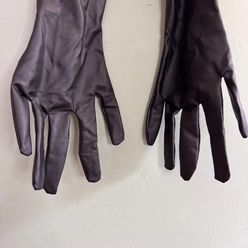 Black Opera Length Stretch Fabric Gloves Formal Evening Costume Accessories OS